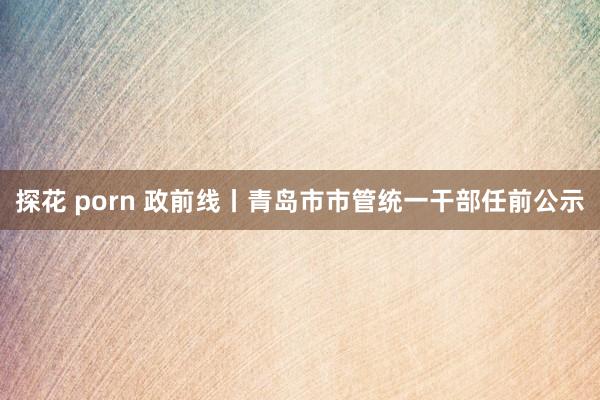 探花 porn 政前线丨青岛市市管统一干部任前公示