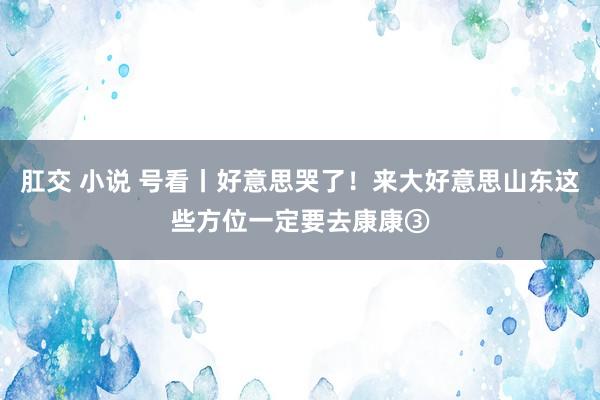 肛交 小说 号看丨好意思哭了！来大好意思山东这些方位一定要去康康③