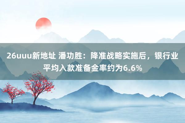 26uuu新地址 潘功胜：降准战略实施后，银行业平均入款准备金率约为6.6%