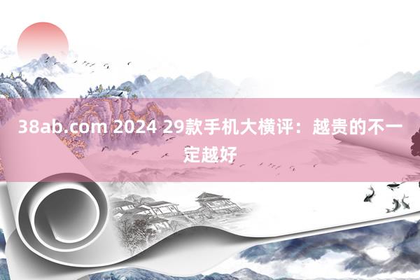 38ab.com 2024 29款手机大横评：越贵的不一定越好