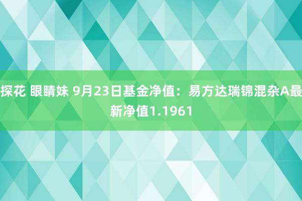 探花 眼睛妹 9月23日基金净值：易方达瑞锦混杂A最新净值1.1961