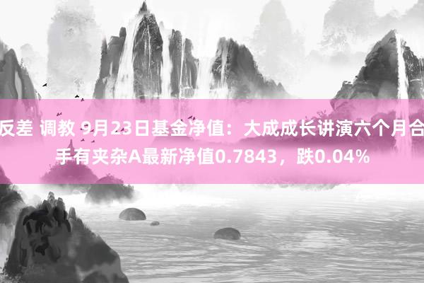 反差 调教 9月23日基金净值：大成成长讲演六个月合手有夹杂A最新净值0.7843，跌0.04%