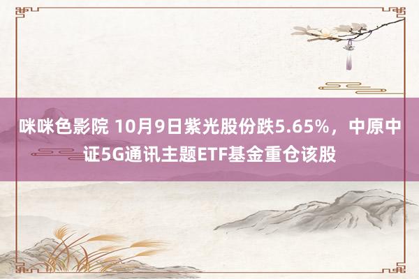 咪咪色影院 10月9日紫光股份跌5.65%，中原中证5G通讯主题ETF基金重仓该股