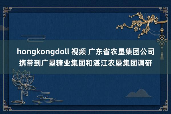 hongkongdoll 视频 广东省农垦集团公司携带到广垦糖业集团和湛江农垦集团调研