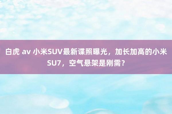 白虎 av 小米SUV最新谍照曝光，加长加高的小米SU7，空气悬架是刚需？