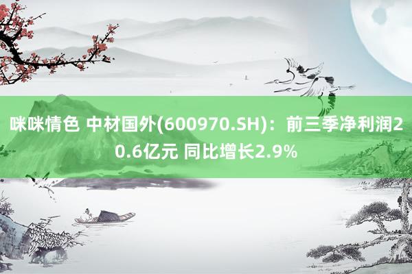 咪咪情色 中材国外(600970.SH)：前三季净利润20.6亿元 同比增长2.9%