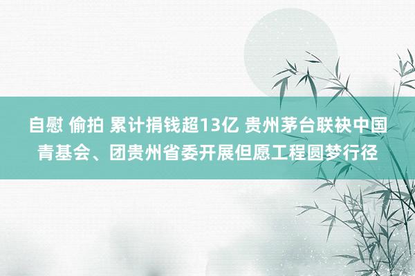 自慰 偷拍 累计捐钱超13亿 贵州茅台联袂中国青基会、团贵州省委开展但愿工程圆梦行径