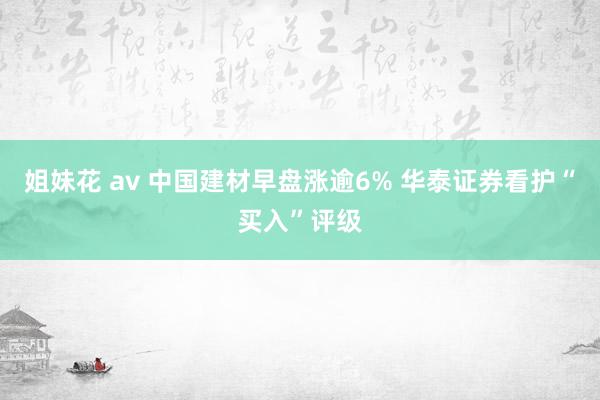 姐妹花 av 中国建材早盘涨逾6% 华泰证券看护“买入”评级