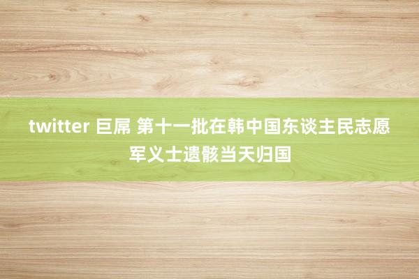 twitter 巨屌 第十一批在韩中国东谈主民志愿军义士遗骸当天归国