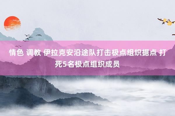 情色 调教 伊拉克安沿途队打击极点组织据点 打死5名极点组织成员