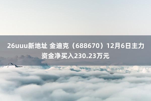 26uuu新地址 金迪克（688670）12月6日主力资金净买入230.23万元