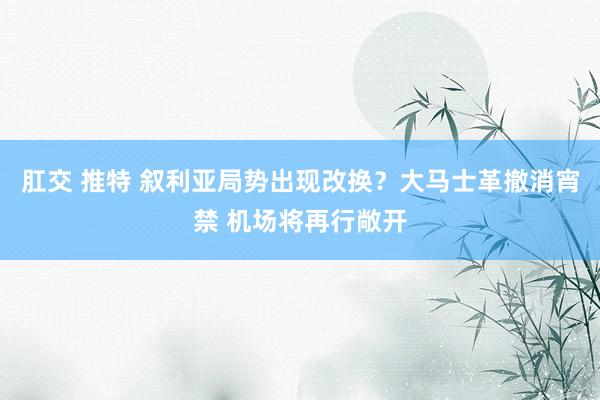 肛交 推特 叙利亚局势出现改换？大马士革撤消宵禁 机场将再行敞开