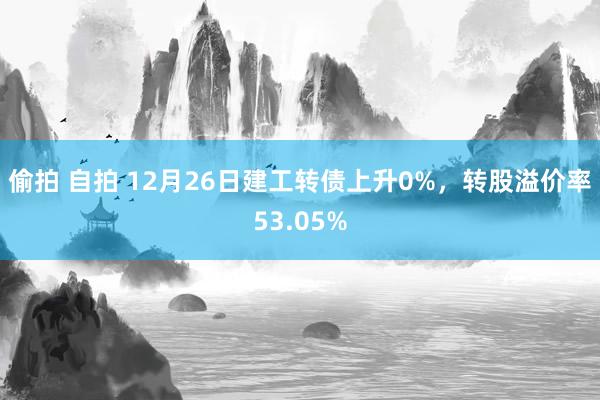 偷拍 自拍 12月26日建工转债上升0%，转股溢价率53.05%