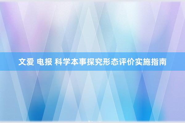 文爱 电报 科学本事探究形态评价实施指南