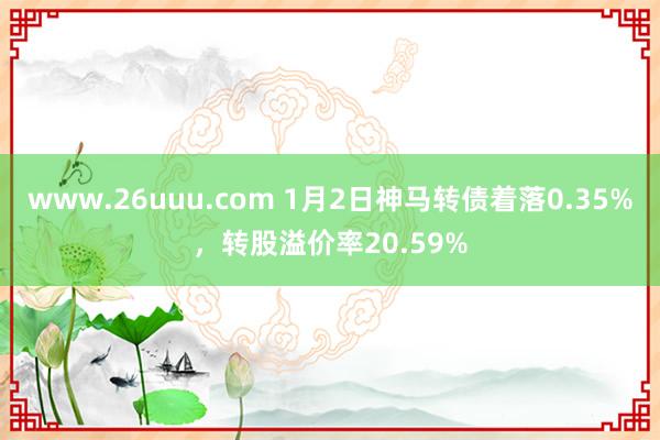 www.26uuu.com 1月2日神马转债着落0.35%，转股溢价率20.59%