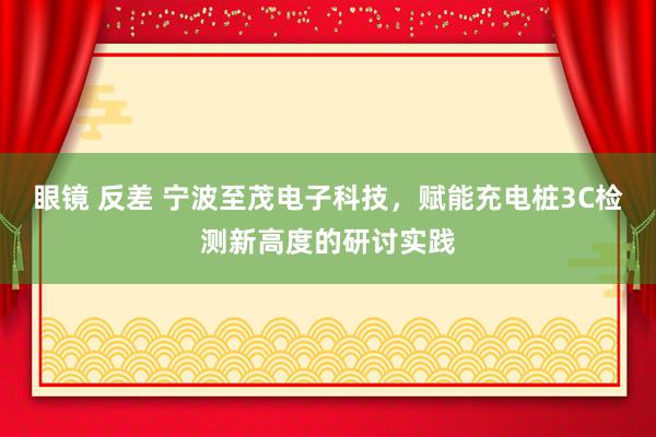 眼镜 反差 宁波至茂电子科技，赋能充电桩3C检测新高度的研讨实践